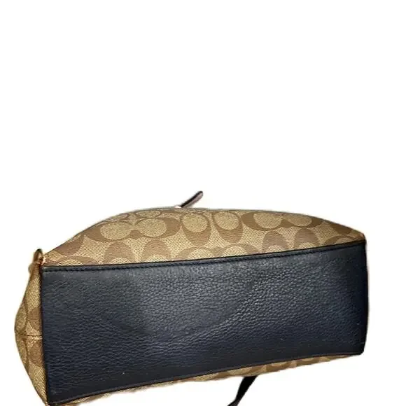 COACH Remi Navy Brown Signature Satchel Saddle Crossbody Bag MRSP $398 - Picture 10 of 15